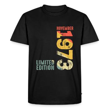 Vintage Retro 72 1972 Classique - T-shirt Premium bio Homme - noir - Devant - Nico (187cm)