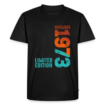 Vintage Retro 72 1972 Classique - T-shirt Premium bio Homme - noir - Devant - Nico (187cm)