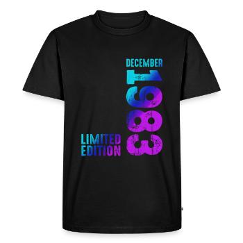 Since December 1983 Year 1983 Retro Vintage 1983 - Men's Premium Organic T-Shirt - black - Front - Nico (187cm)
