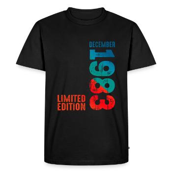 Since December 1983 Year 1983 Retro Vintage 1983 - Men's Premium Organic T-Shirt - black - Front - Nico (187cm)