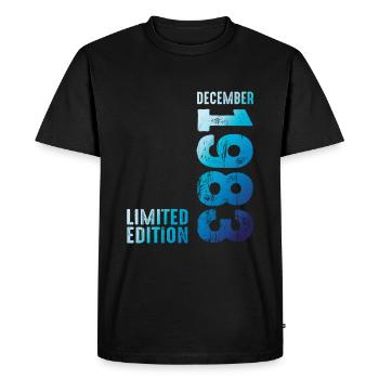 Since December 1983 Year 1983 Retro Vintage 1983 - Men's Premium Organic T-Shirt - black - Front - Nico (187cm)