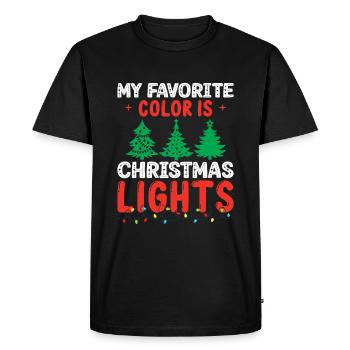 Ma couleur préférée, ce sont les lumières de Noël - T-shirt Premium bio Homme - noir - Devant - Nico (187cm)