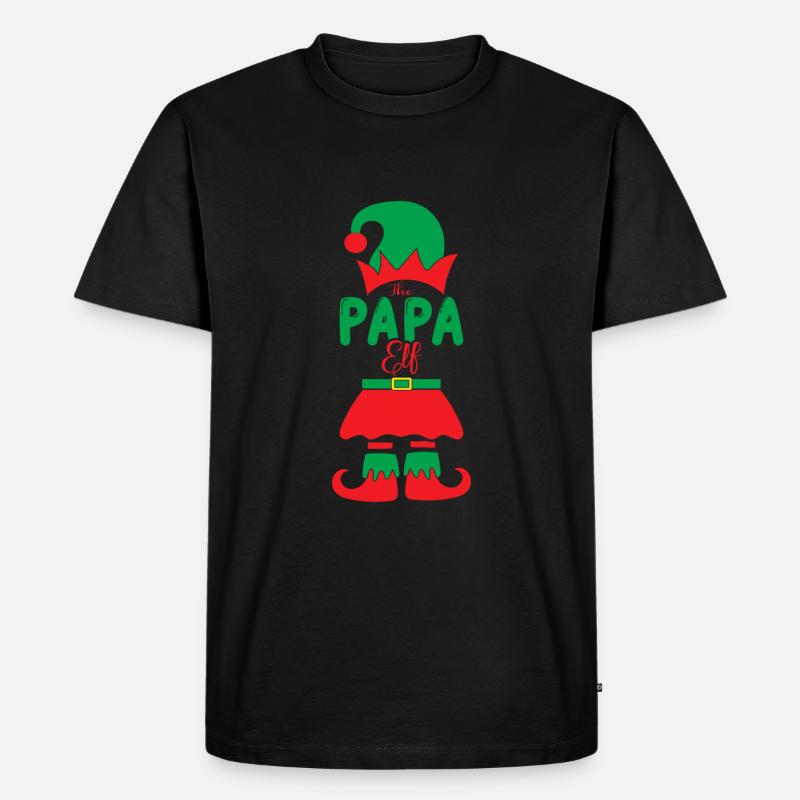 Der Papa Elf - Männer Premium Bio T-Shirt - Schwarz