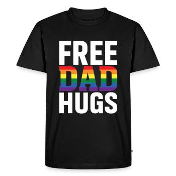 Câlins de papa gratuits - T-shirt Premium bio Homme - noir - Devant - Nico (187cm)