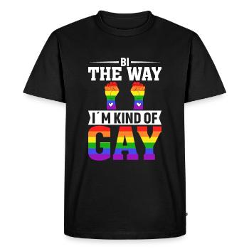 Bi comme je suis gay - T-shirt Premium bio Homme - noir - Devant - Nico (187cm)