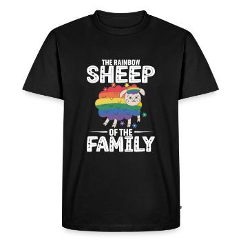 Le mouton arc-en-ciel de la famille - T-shirt Premium bio Homme - noir - Devant - Nico (187cm)