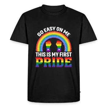 Ne sois pas si moi, c’est ma fierté - T-shirt Premium bio Homme - noir - Devant - Nico (187cm)