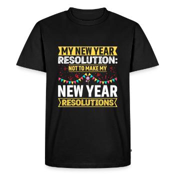 Ma résolution : Pas de résolutions du Nouvel An - T-shirt Premium bio Homme - noir - Devant - Nico (187cm)