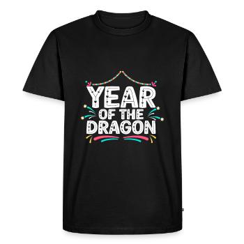 L’année du Dragon - T-shirt Premium bio Homme - noir - Devant - Nico (187cm)