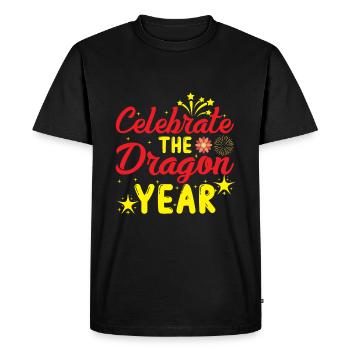 Célébrez l’année du Dragon - T-shirt Premium bio Homme - noir - Devant - Nico (187cm)