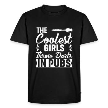 Les filles les plus cool lancent des fléchettes dans les pubs - T-shirt Premium bio Homme - noir - Devant - Nico (187cm)