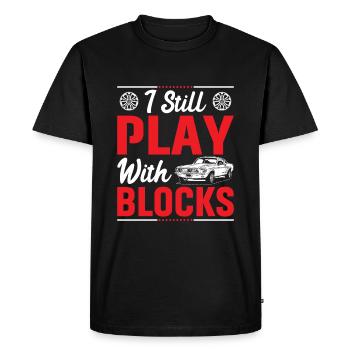 I'm still playing with blocks - Men's Premium Organic T-Shirt - black - Front - Nico (187cm)