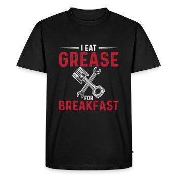 I eat fat for breakfast - Men's Premium Organic T-Shirt - black - Front - Nico (187cm)