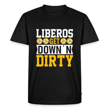 Les libéros se salissent - T-shirt Premium bio Homme - noir - Devant - Nico (187cm)