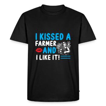 J’ai embrassé un agriculteur et j’aime ça ! - T-shirt Premium bio Homme - noir - Devant - Nico (187cm)
