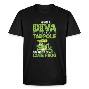 Je ne suis pas une diva. Je suis un têtard - T-shirt Premium bio Homme - noir - Devant - Nico (187cm)