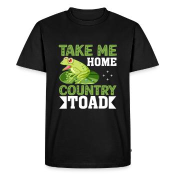 Ramenez-moi le crapaud du pays d’origine - T-shirt Premium bio Homme - noir - Devant - Nico (187cm)