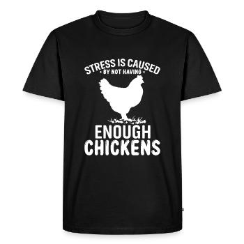 Le stress est causé par un nombre insuffisant de poulets - T-shirt Premium bio Homme - noir - Devant - Nico (187cm)