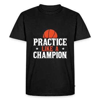Practice like a champion - Men's Premium Organic T-Shirt - black - Front - Nico (187cm)