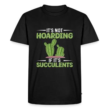 Succulents are not hoarding - Men's Premium Organic T-Shirt - black - Front - Nico (187cm)