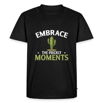 Embrace the delicate moments - Men's Premium Organic T-Shirt - black - Front - Nico (187cm)