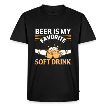 La bière est ma boisson gazeuse préférée - T-shirt Premium bio Homme - noir - Devant - Nico (187cm)