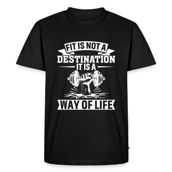 Fit is not a goal, but a way of life - Men's Premium Organic T-Shirt - black - Front - Nico (187cm)