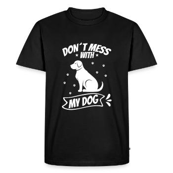Ne plaisante pas avec mon chien - T-shirt Premium bio Homme - noir - Devant - Nico (187cm)