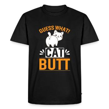 Guess what! Cat butt - Men's Premium Organic T-Shirt - black - Front - Nico (187cm)