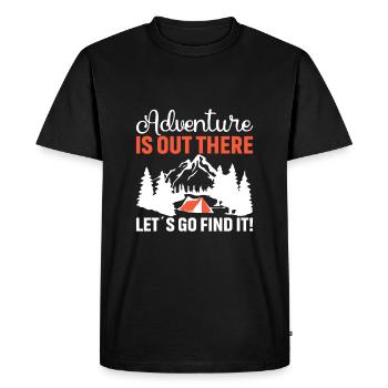 L’aventure est là, partons à sa recherche ! - T-shirt Premium bio Homme - noir - Devant - Nico (187cm)