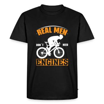 Les vrais hommes n’ont pas besoin d’un moteur - T-shirt Premium bio Homme - noir - Devant - Nico (187cm)