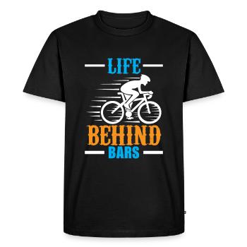 La vie derrière les barreaux - T-shirt Premium bio Homme - noir - Devant - Nico (187cm)