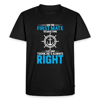 Je suis le premier barreur à gagner du temps - T-shirt Premium bio Homme - noir - Devant - Nico (187cm)