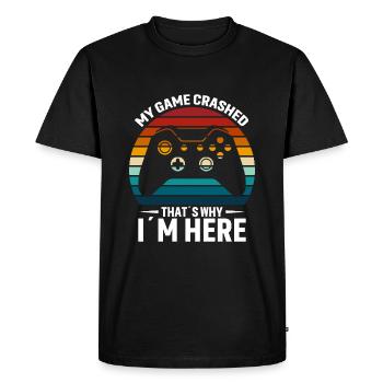 Mon jeu a planté, c’est pourquoi je suis ici - T-shirt Premium bio Homme - noir - Devant - Nico (187cm)