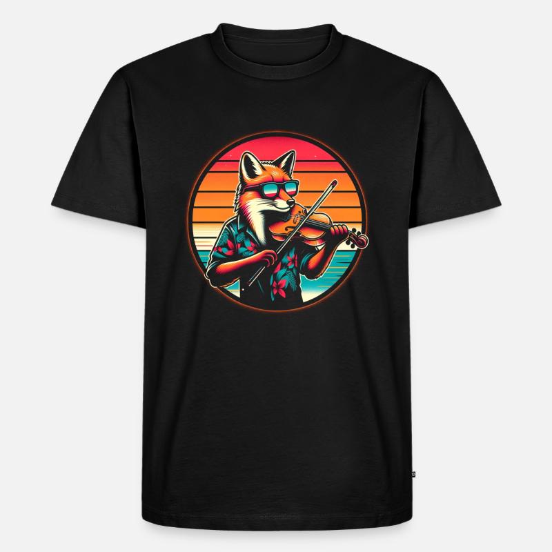 Fuchs Geige Violine - Männer Premium Bio T-Shirt - Schwarz