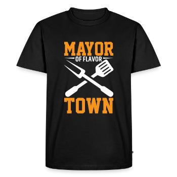 Maire de Flavor Town - T-shirt Premium bio Homme - noir - Devant - Nico (187cm)