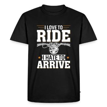 J’adore conduire, je déteste arriver - T-shirt Premium bio Homme - noir - Devant - Nico (187cm)