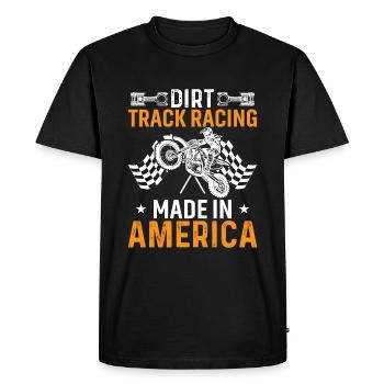 Course sur piste de terre battue Made In America - T-shirt Premium bio Homme - noir - Devant - Nico (187cm)