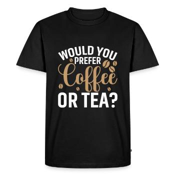 Do you prefer coffee or tea? - Men's Premium Organic T-Shirt - black - Front - Nico (187cm)