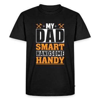 My Father: Smart Handsome Cell Phone - Men's Premium Organic T-Shirt - black - Front - Nico (187cm)