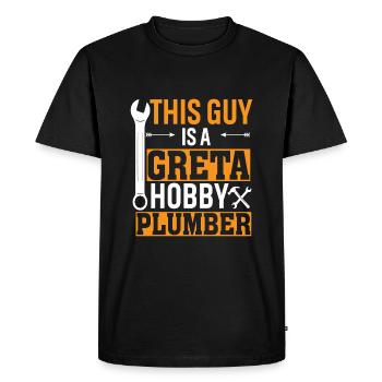 This guy is a great amateur plumber - Men's Premium Organic T-Shirt - black - Front - Nico (187cm)