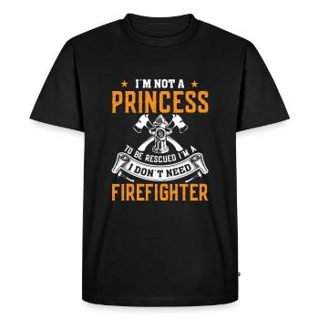 Je ne suis pas une princesse, je n’ai pas besoin d’être sauvée - T-shirt Premium bio Homme - noir - Devant - Nico (187cm)