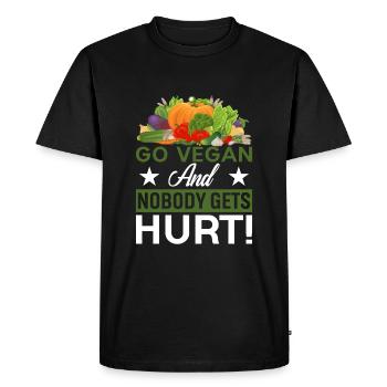 Devenez végétalien et personne ne sera blessé ! - T-shirt Premium bio Homme - noir - Devant - Nico (187cm)