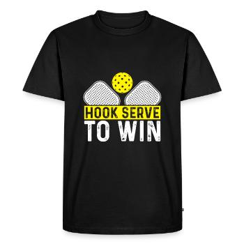 Hook serve to win - Men's Premium Organic T-Shirt - black - Front - Nico (187cm)