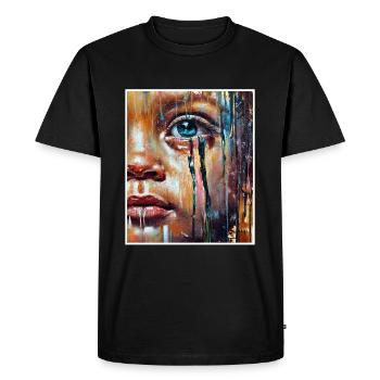 Abstrait Fille Triste Gens Malheureux - T-shirt Premium bio Homme - noir - Devant - Nico (187cm)