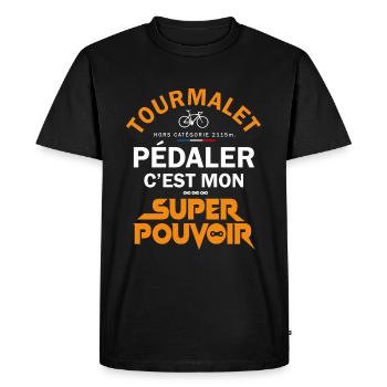 Vélo velo Tourmalet humour cycliste vélo de route - T-shirt Premium bio Homme - noir - Devant - Nico (187cm)