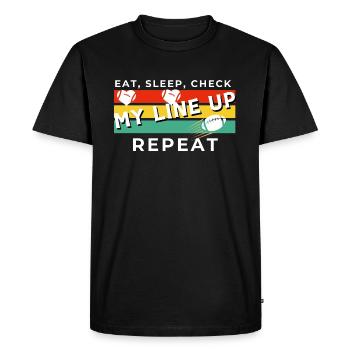 Eat Sleep Check my Lineup Repeat Fantasy Football - Men's Premium Organic T-Shirt - black - Front - Nico (187cm)