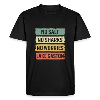 Pas de sel, pas de requins, pas de soucis, lac Gaston - T-shirt Premium bio Homme - noir - Devant - Nico (187cm)