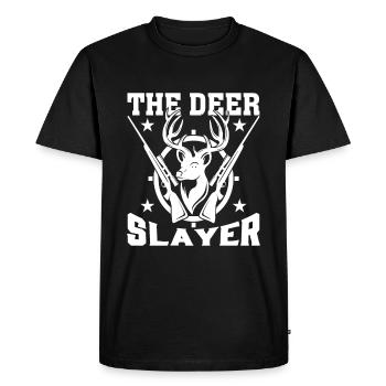 Le tueur de cerfs - T-shirt Premium bio Homme - noir - Devant - Nico (187cm)
