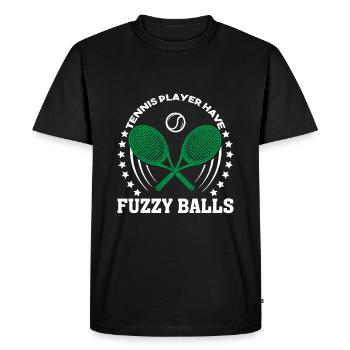 Tennis Player Have Fuzzy Balls - Men's Premium Organic T-Shirt - black - Front - Nico (187cm)